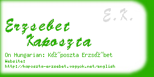 erzsebet kaposzta business card